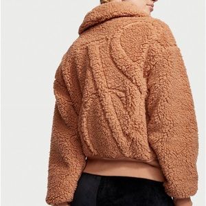 Victoria’s Secret plush fleece front zip jacket. XXL Back Logo